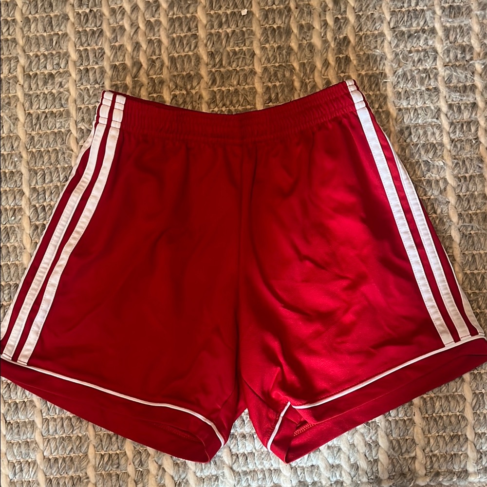 Adidas Red Shorts with White Accents